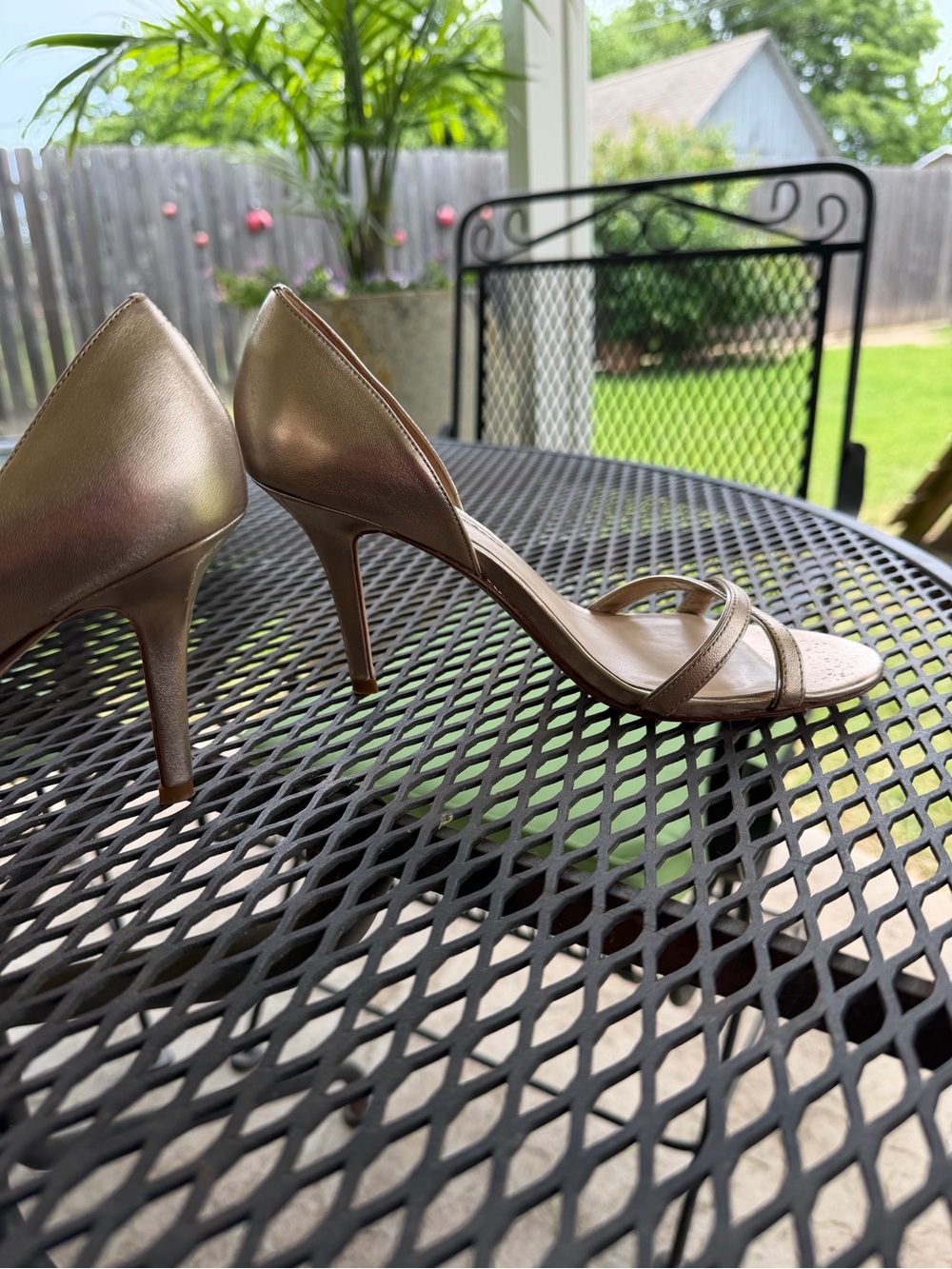 Aerin Metallic Gold D’Orsay Heels